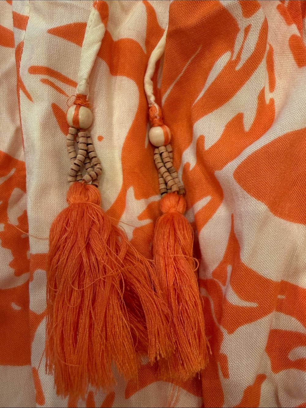 True Destinations Orange Floral Botanical Wide Leg Pants, M Beach Resort - Picture 5 of 8